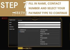 FILL IN NAME, CONTACT, NUMBER AND SELECT YOUR PAYMENT TYPE TO CONTINUE