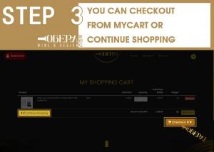 YOU CAN CHECK OUT FROM MYCART OR CONTINUE SHOPPING