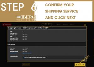 CONFIRM YOUR SHIPPING SERVICE AND CLICK NEXT