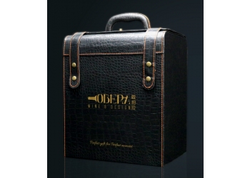 Obera Super Premium Six Entries Leather Box - With Engraving